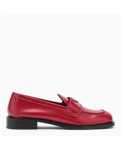 burgundy prada loafers|prada loafers farfetch.